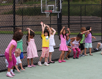 Kids standing in line